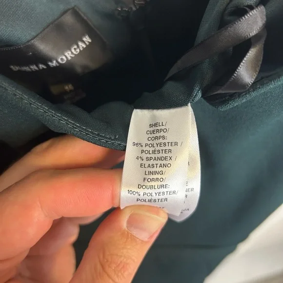 NWT Donna Morgan Elegant Dark teal Green Jumpsuit Preofessional Career Size 14 - Picture 12 of 14